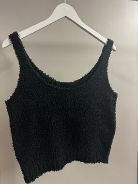 SKIMS Black Fuzzy Tank